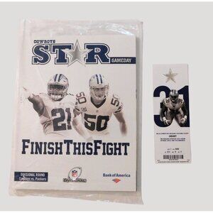 Dallas Cowboys Star Gameday Program Ticket Division Round Packers 2017 Sealed
